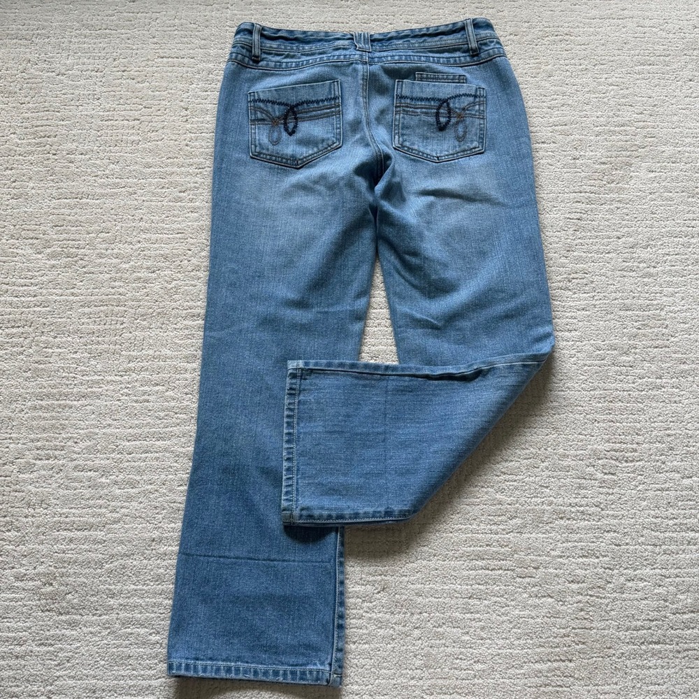 Kenzie Light Wash Distressed Straight Leg Cropped Jeans Blue Cotton -Sz 6/8 READ